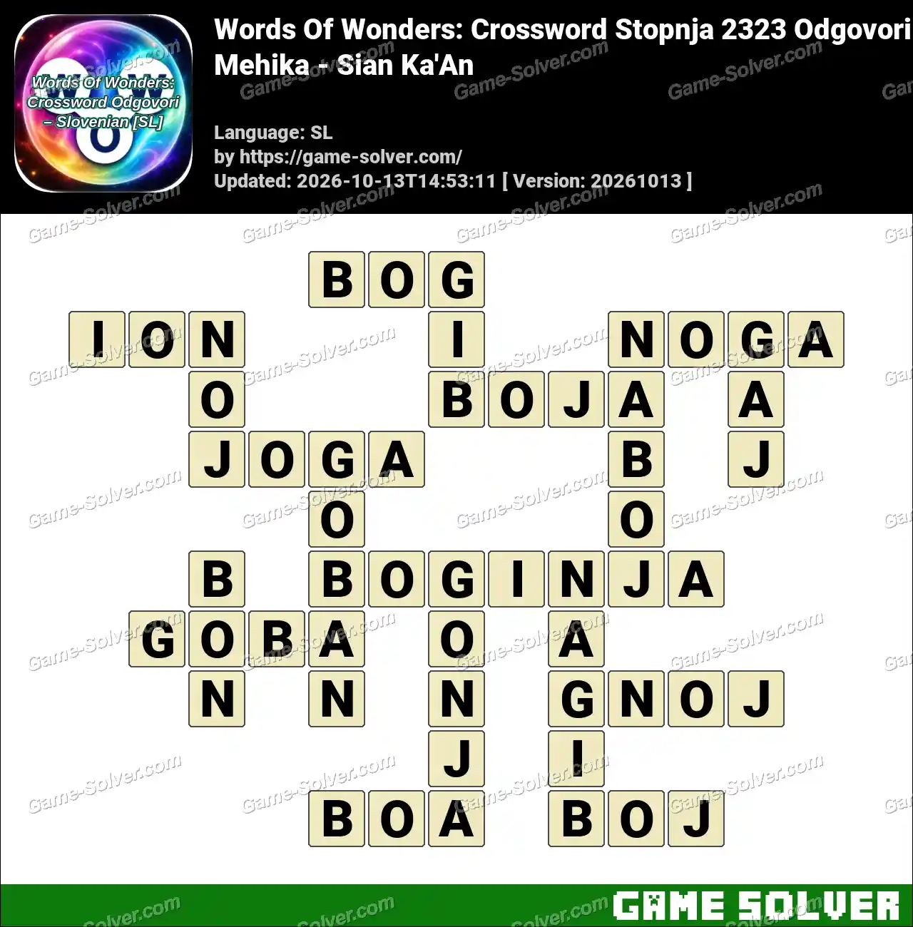 Words Of Wonders: Crossword Stopnja 2323 Odgovori – Mehika – Sian Ka’An